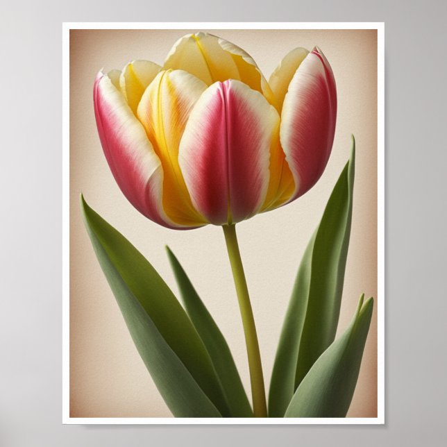 Poster Beautiful Tulip Flower Wall Art Wall Decor (Front)