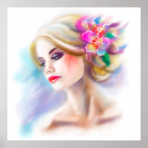 poster beautiful woman portrait fashion