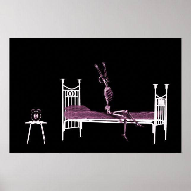 Poster - Bedtime X-Ray Skeleton Black Pink (Front)