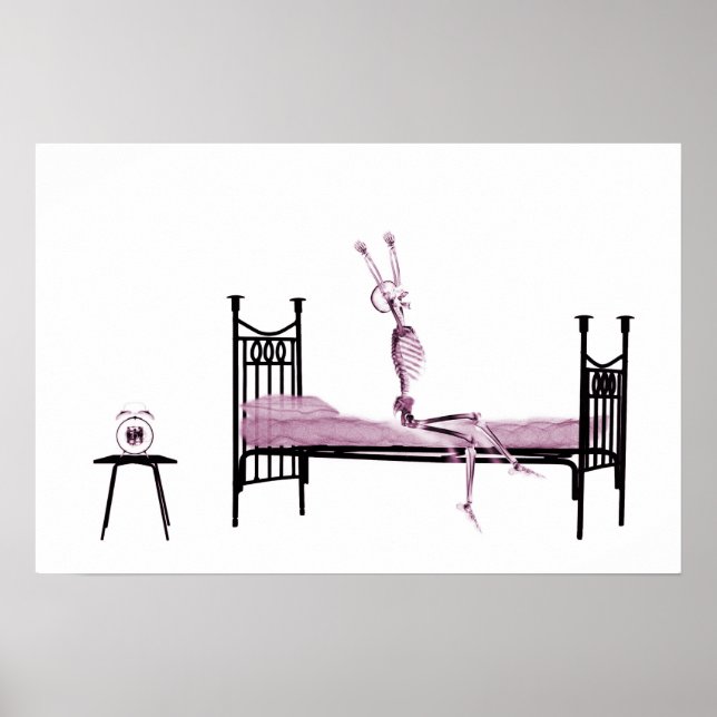Poster - Bedtime X-Ray Skeleton Pink (Front)