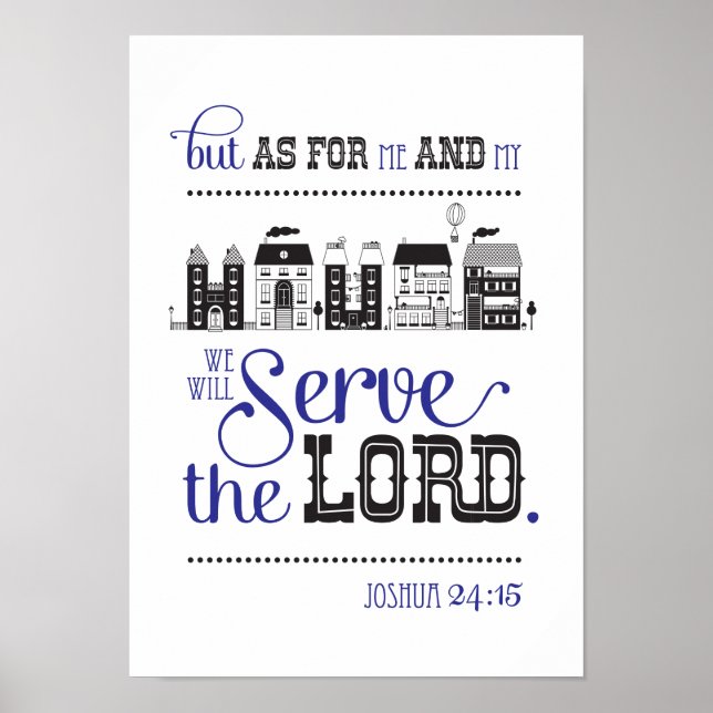 Poster Bible Scripture Me And My House Joshua 24 (Front)