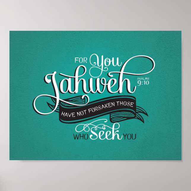 Poster Bible Scripture Psalms 9:10 Wall Art (Front)