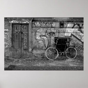 Poster - Bike Leaning Against  Wall