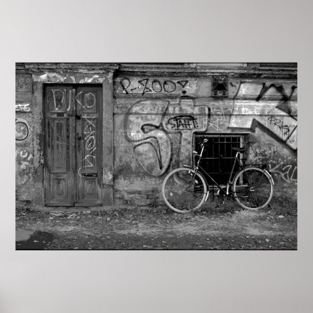 Poster - Bike Leaning Against  Wall (Front)