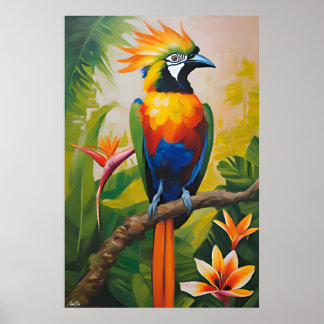 Poster | Bird of Paradise | Oil Painting Style