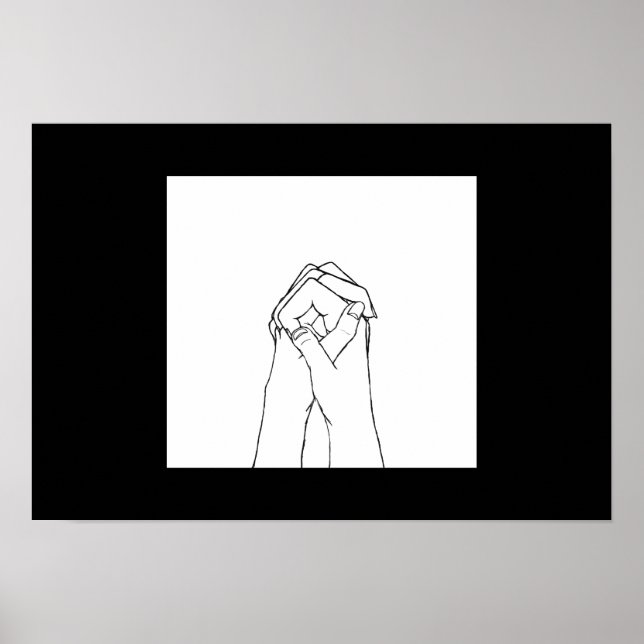 Poster black and white Holding Hands (Front)
