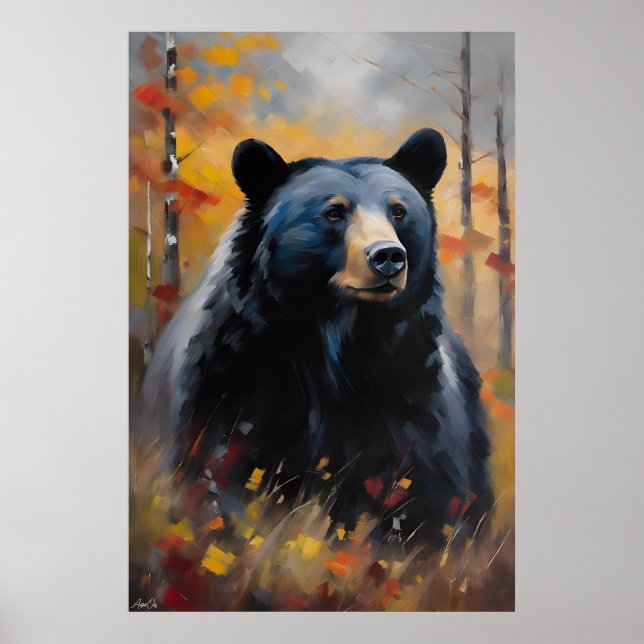Poster | Black Bear | Oil Painting Style  (Front)