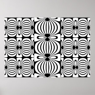 Poster Black & White Style Abstract Bloom 3
