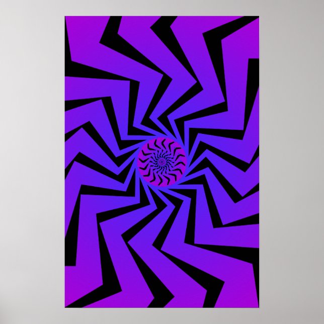 Poster: Blue Spiral Pattern: Vector Drawing Poster (Front)