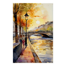 Poster Bord de Seine Paris wall art decoration