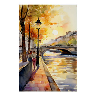 Poster Bord de Seine Paris wall art decoration