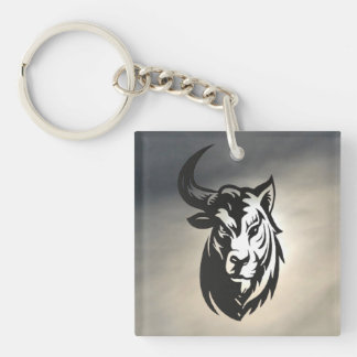 Poster brillant - half bull half tiger key ring