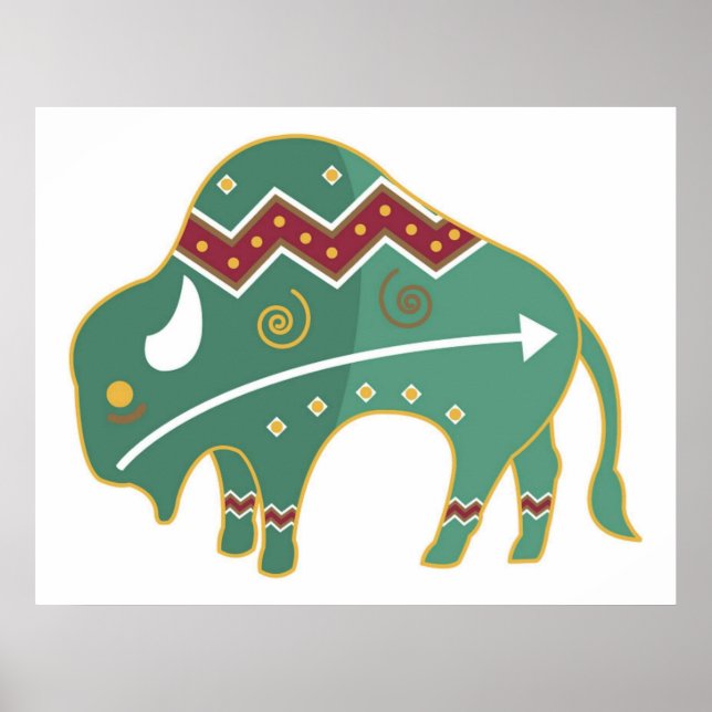 Poster Buffalo Design Native American (Front)
