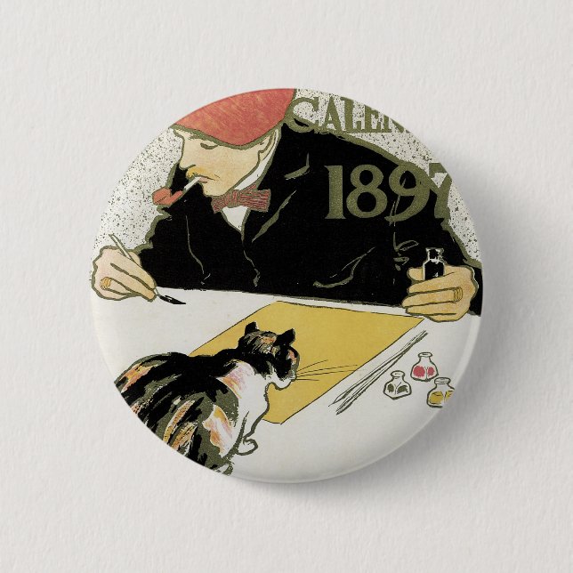 Poster Calendar 1897 6 Cm Round Badge (Front)