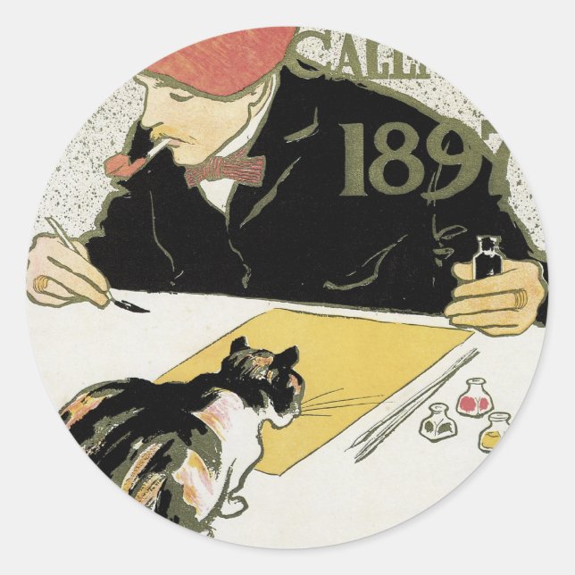 Poster Calendar 1897 Classic Round Sticker (Front)