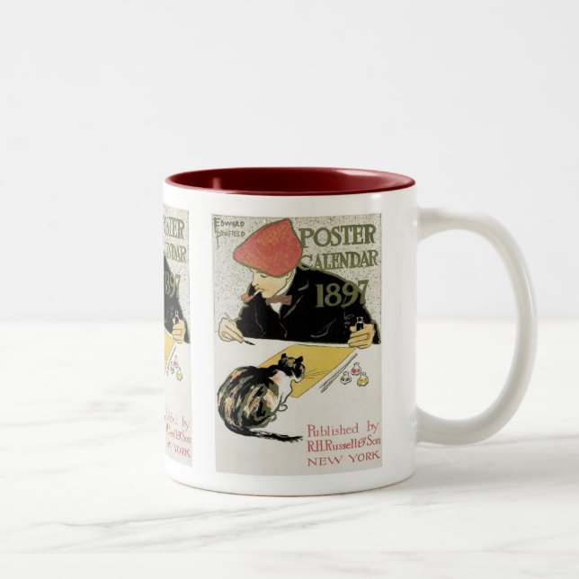 Poster Calendar 1897 Two-Tone Coffee Mug (Right)