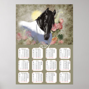 Poster, Calendar, 2021 , Horse, Friesian Poster
