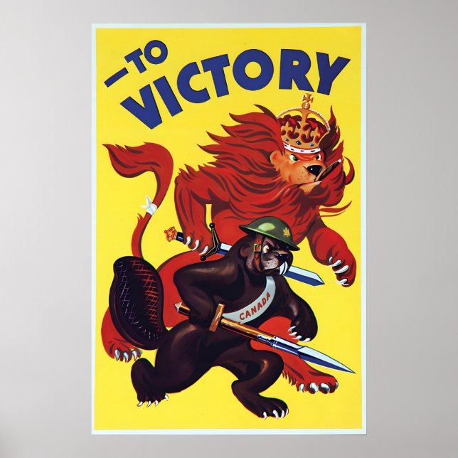 Poster Canada - to victory WWII Propaganda Art (Front)