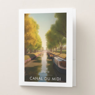 Poster Canal du Midi - France - illustration Pocket Folder