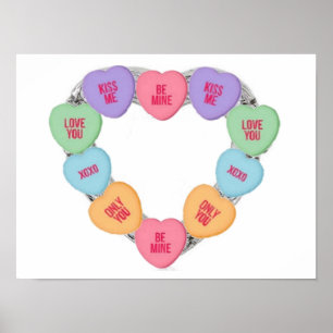 Poster Candy Love Hearts