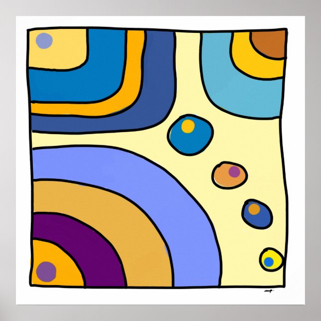 Poster carré moyen modèle "Bubble Gum Art" (Front)