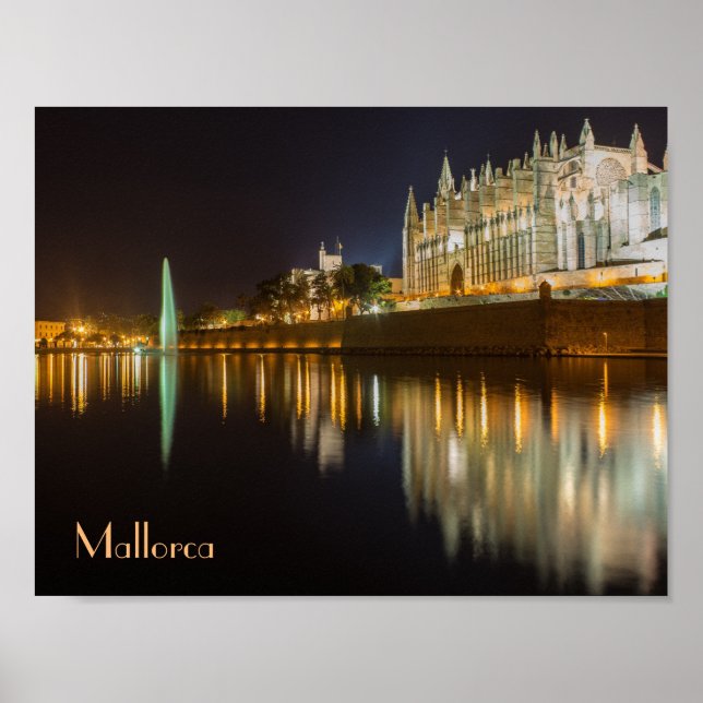 póster Catedral de Palma de Mallorca reflejada Poster (Front)