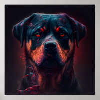 Poster chien rottweiler
