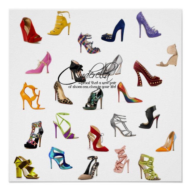 Poster Cinderella Quote Shoes Heels Pumps (Front)