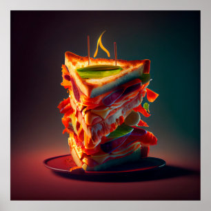 Poster club sandwich