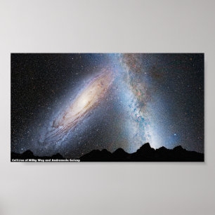 Poster: Collision of Milky Way and Andromeda Galax Poster
