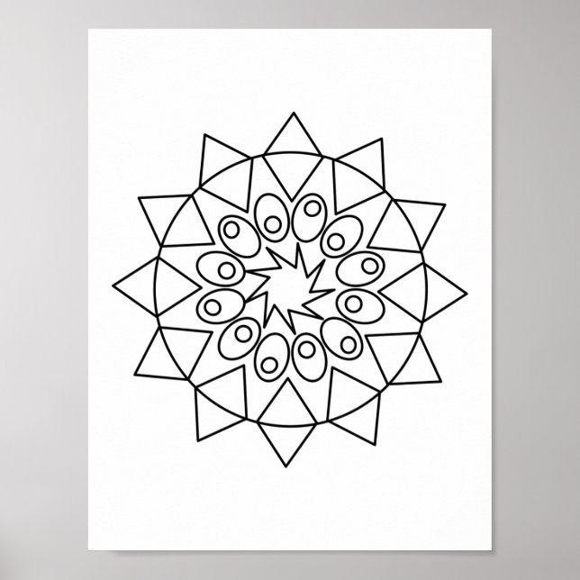 Poster - Colour in this Simple Mandala Design (Front)