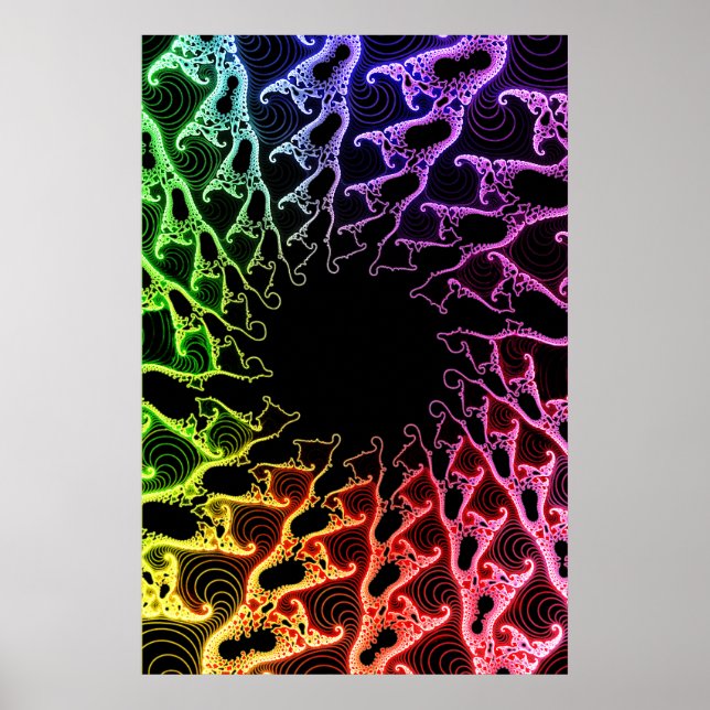 Poster: Colourful Fractal Vortex Poster (Front)