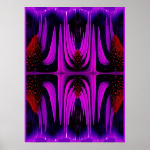 Poster Coneflower Abstract - Purple