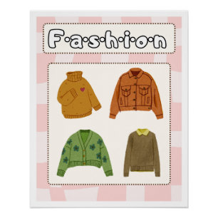 Poster Cozy Fashion Illustration Aesthetic Cute
