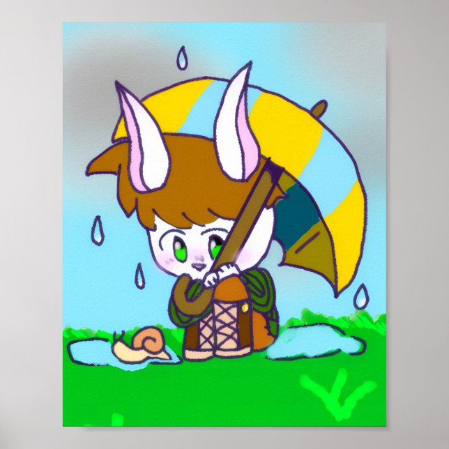 poster, cute original character rabbit poster (Front)