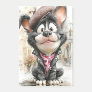 Poster  Cute Rebel Puppy Dog Post-it Notes
