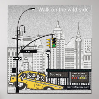 Póster de gran formato de Marvin en Nueva York. Poster