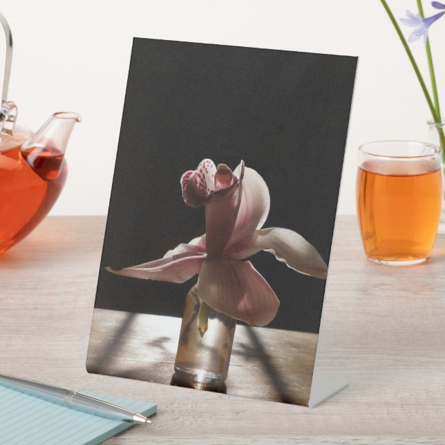 Póster De Madera Orquidea Pedestal Sign (In SItu)