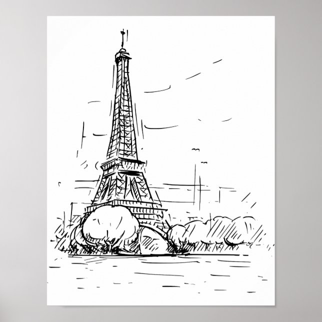 Poster Drawing of the Eiffel Tower (Front)