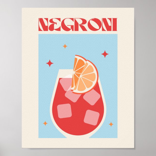 Poster drink Cocktail art Negroni (Front)