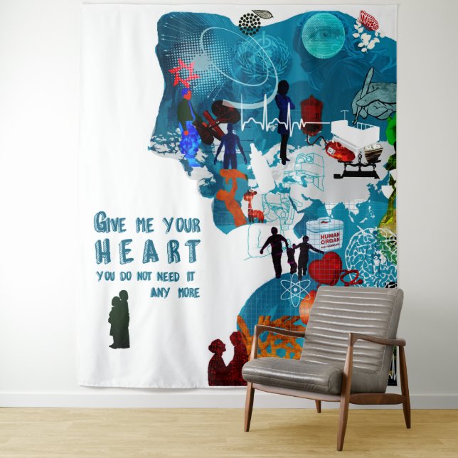 Poster encouraging organ donation for transplant tapestry (In Situ)
