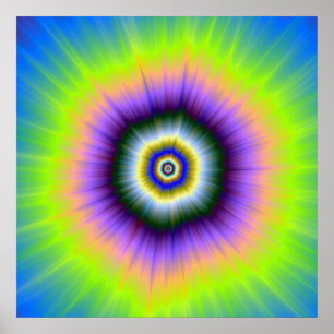 Poster  Explosion in Yellow and Violet
