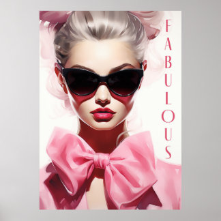 Poster Fabulous Fashion Model Pink Bow