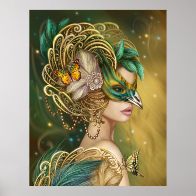 Poster Fantasy Woman bird. (Front)