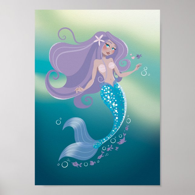 Poster Fashion Illustration Sea Mermaid Fairy Tail (Front)