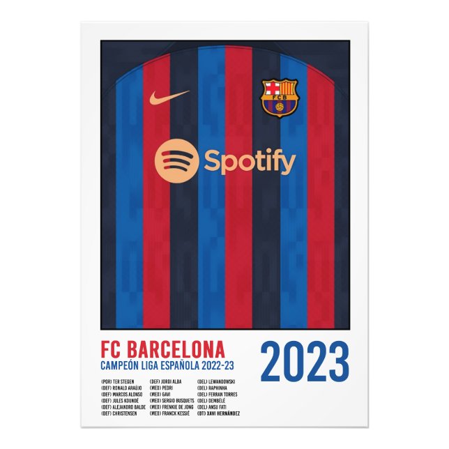 Poster FC Barcelona 2023 Liga Champion (Front)