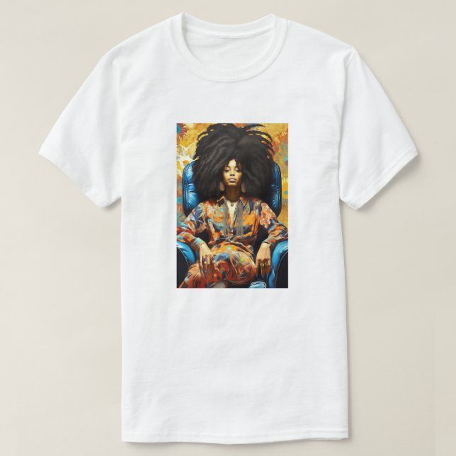 Poster Female Afro Creole - Modern Art Portrait T-Shirt (Design Front)