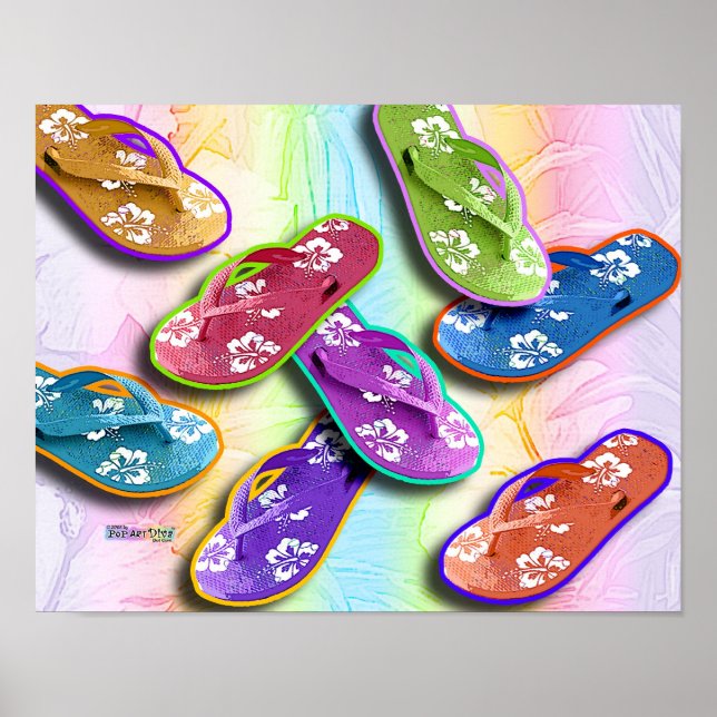 Poster - Fine Art Flip Flops Pop Art (Front)