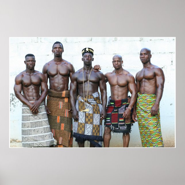 Poster, Five Warriors, Cote d'Ivoire, West Africa Poster (Front)
