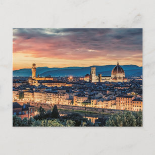 Poster Florence at sunset Postcard